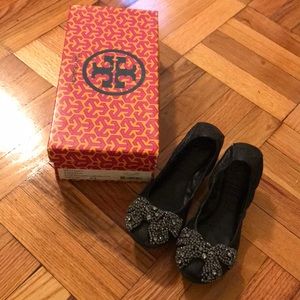 Tory Burch Jeweled Bow Flats